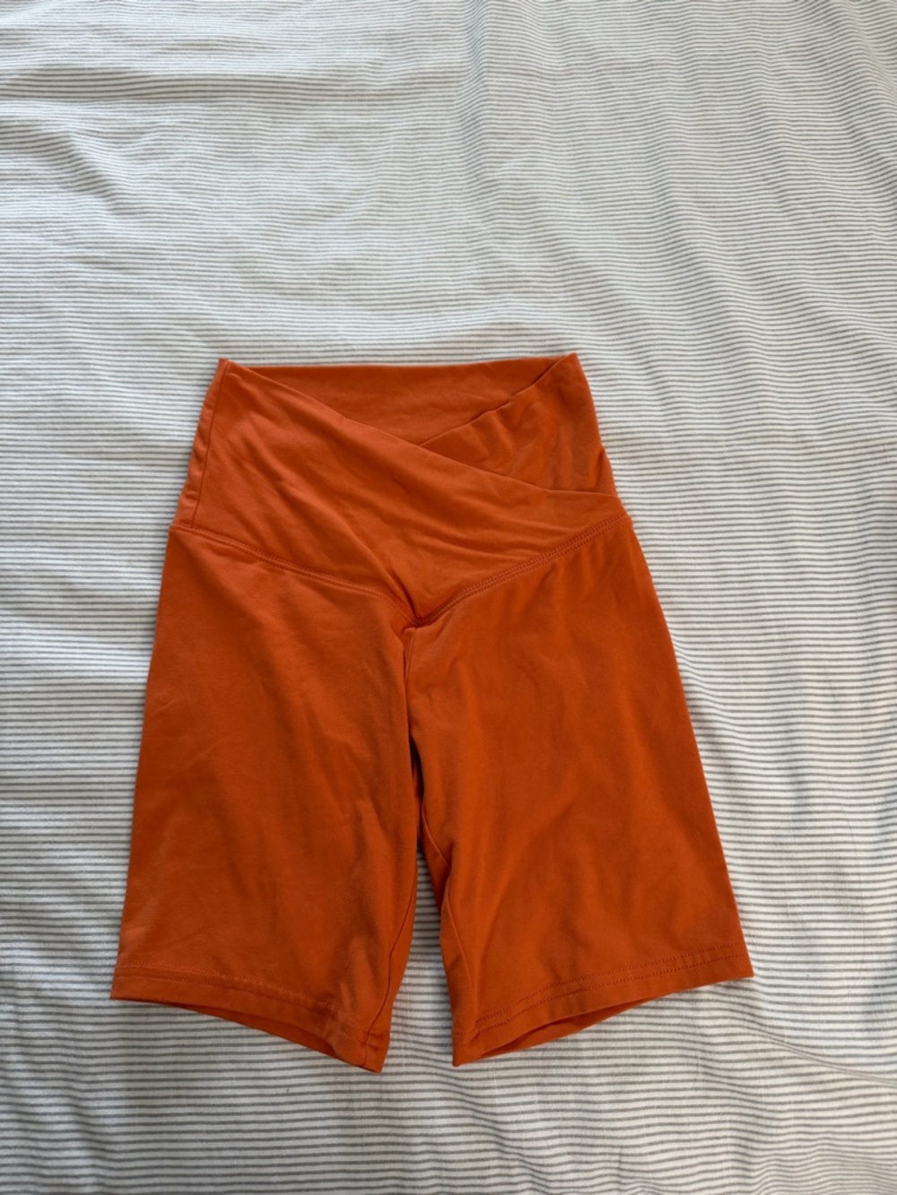 Burnt orange biker shorts